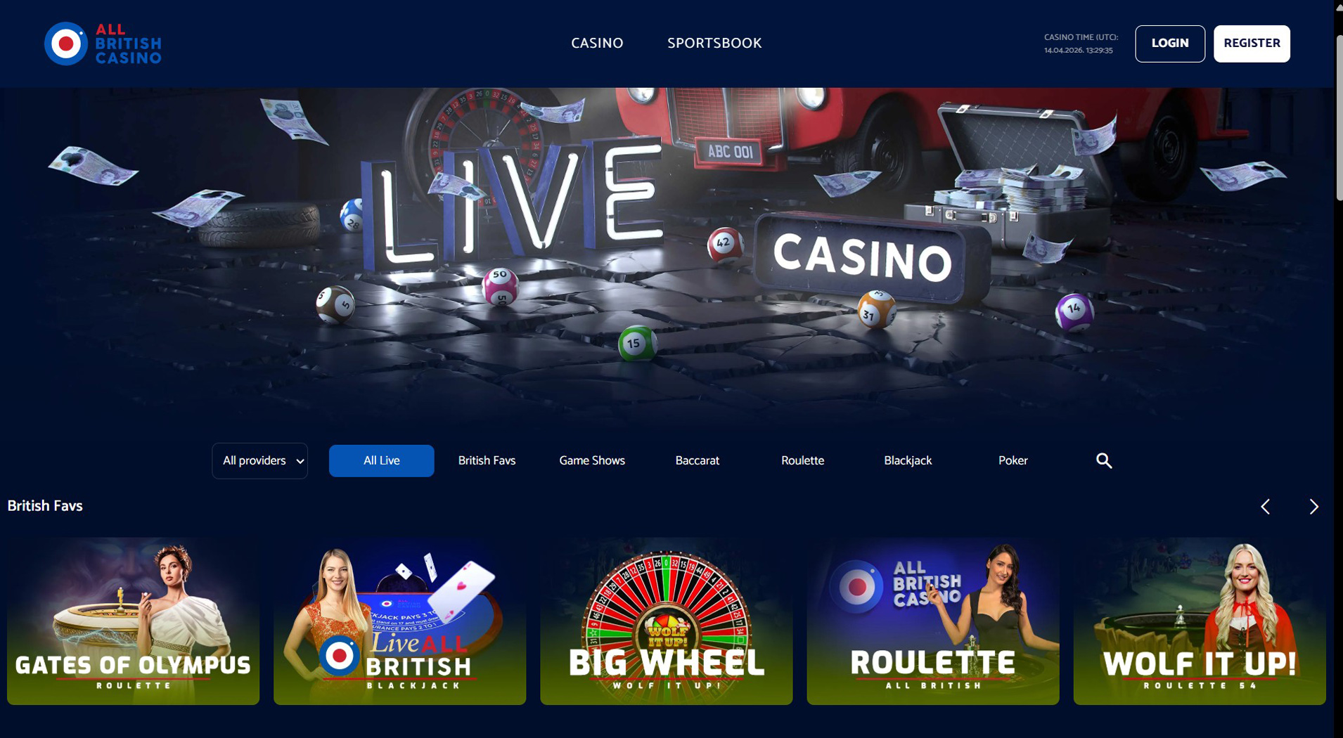 7. All British Casino - Balanced AstroPay Casino Offer